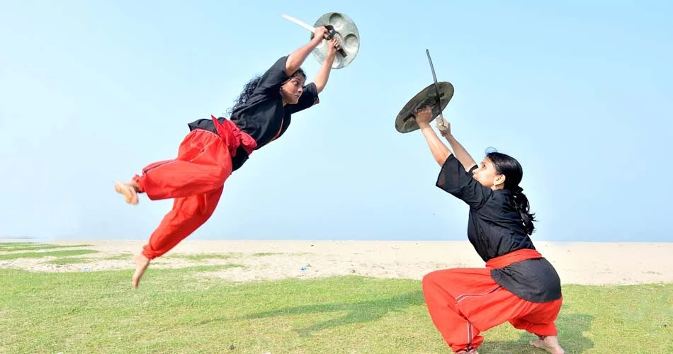 Kalaripayattu training
